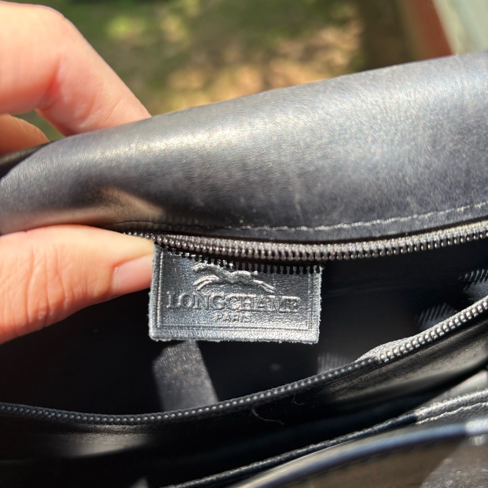 Vintage 80s Longchamp Leather Crossbody Bag - Picture 9 of 13